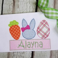Carrot, Girl Bunny, Easter Egg Applique Design